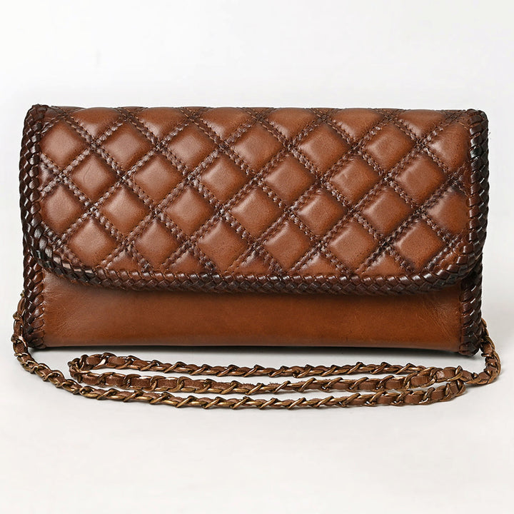 American Darling Brown Quilted Genuine Leather Crossbody Bag