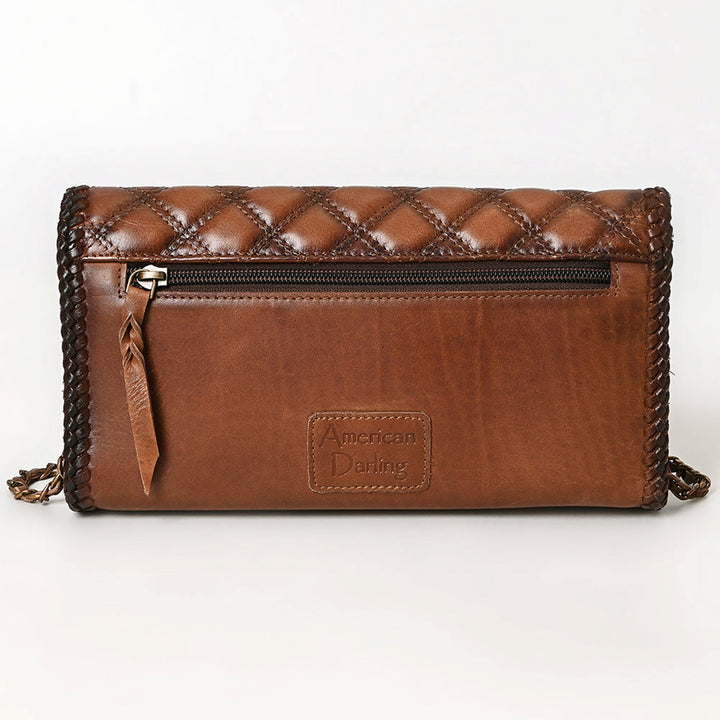 American Darling Brown Quilted Genuine Leather Crossbody Bag
