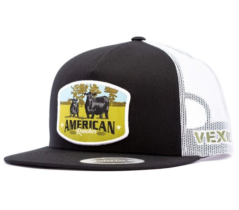 Vexil Angus Cow Calf American Rancher Black and White Hat - West 20 Saddle Co.