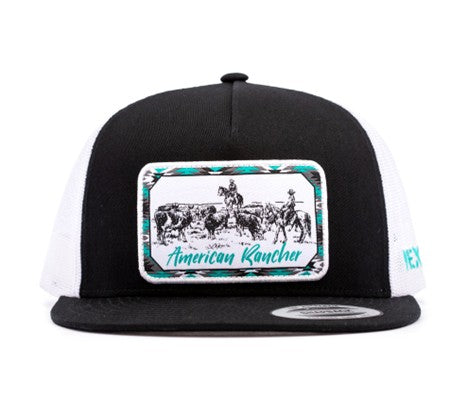 Vexil American Rancher Checking Cows Black and White Ball Cap - West 20 Saddle Co.