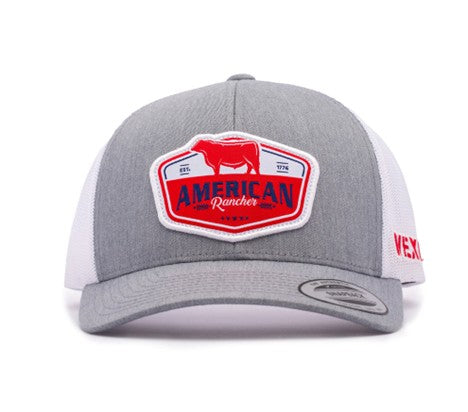 Vexil American Rancher EST 1776 Heather Grey and White Ball Cap - West 20 Saddle Co.