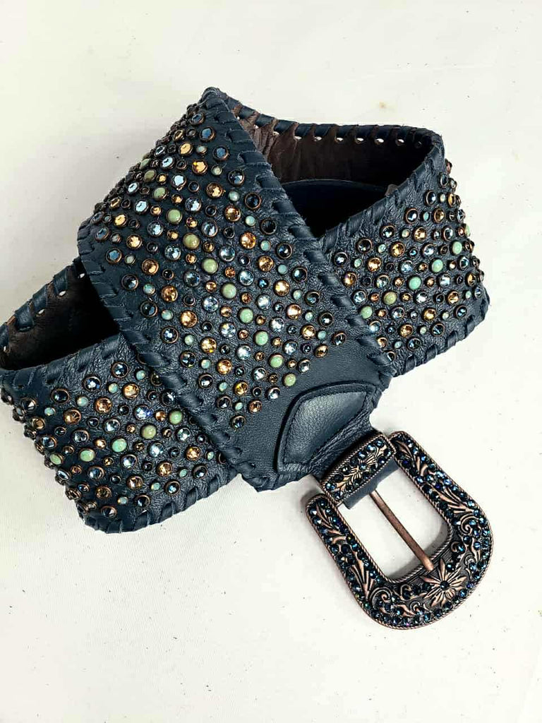 Gorgeous Kurtmen belt KurtMen Pink Metallic Star Wide Contoured Belt – West 20  main image 4