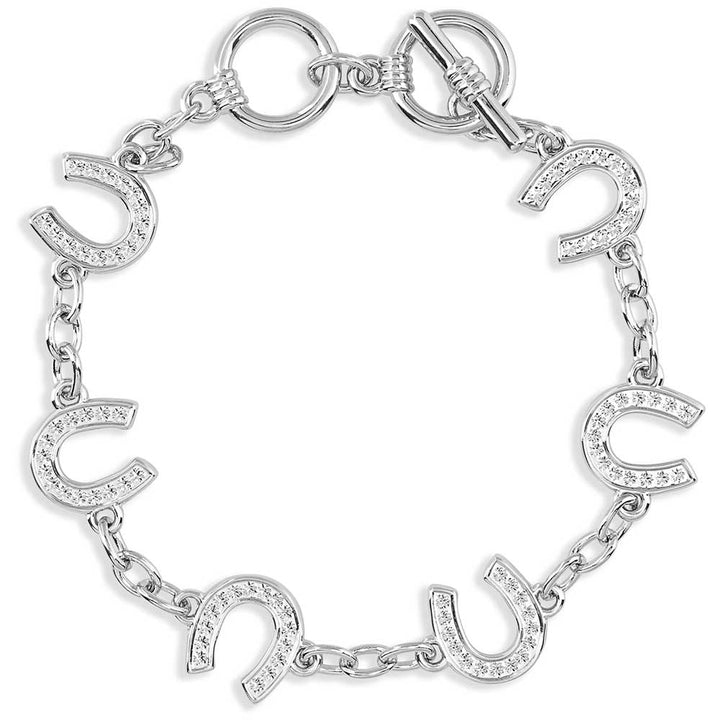 Montana Silversmiths Crystal Clear Horseshoe Link Bracelet