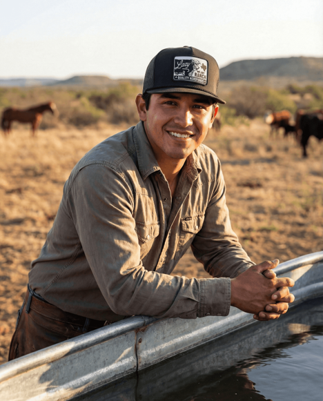 Lazy J Ranch Black Legado Classic Five Panel Trucker Hat