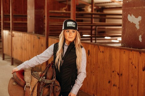 Lazy J Ranch Black & White Shafter Classic Five Panel Trucker Hat