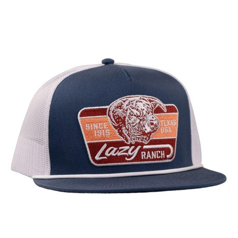 Lazy J Ranch Royal Blue & White Texas Rust Classic Rope Trucker Hat
