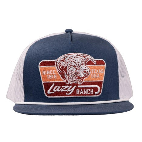 Lazy J Ranch Royal Blue & White Texas Rust Classic Rope Trucker Hat