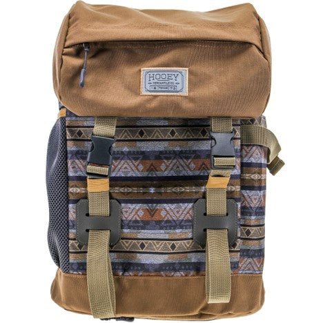 Hooey Grey and Tan Stripe Topper Backpack