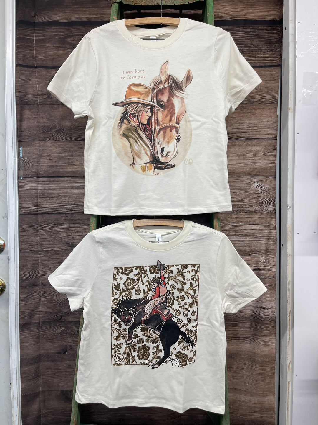 West 20 Natural Saddle Flower Boxy Tee
