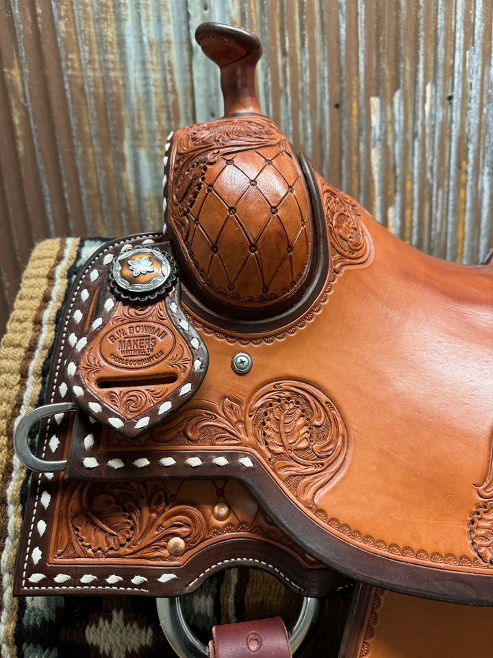 West 20 Custom Sunflower and Leaf Cowhorse Saddle by RW Bowman