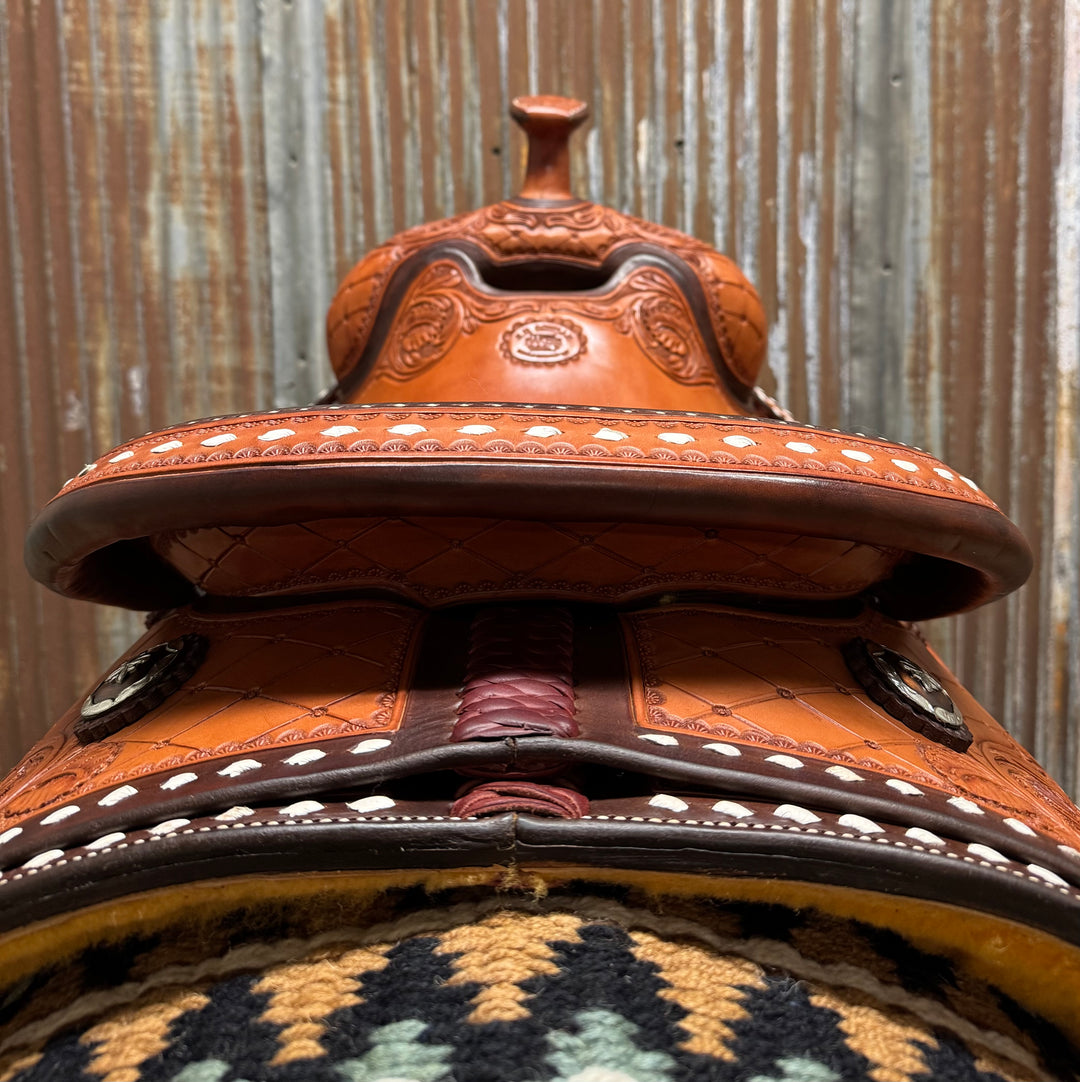 West 20 Custom Sunflower and Leaf Cowhorse Saddle by RW Bowman