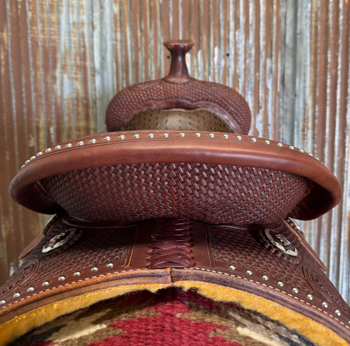 RW Bowman Custom Dark Chocolate Crocodile All Around Saddle