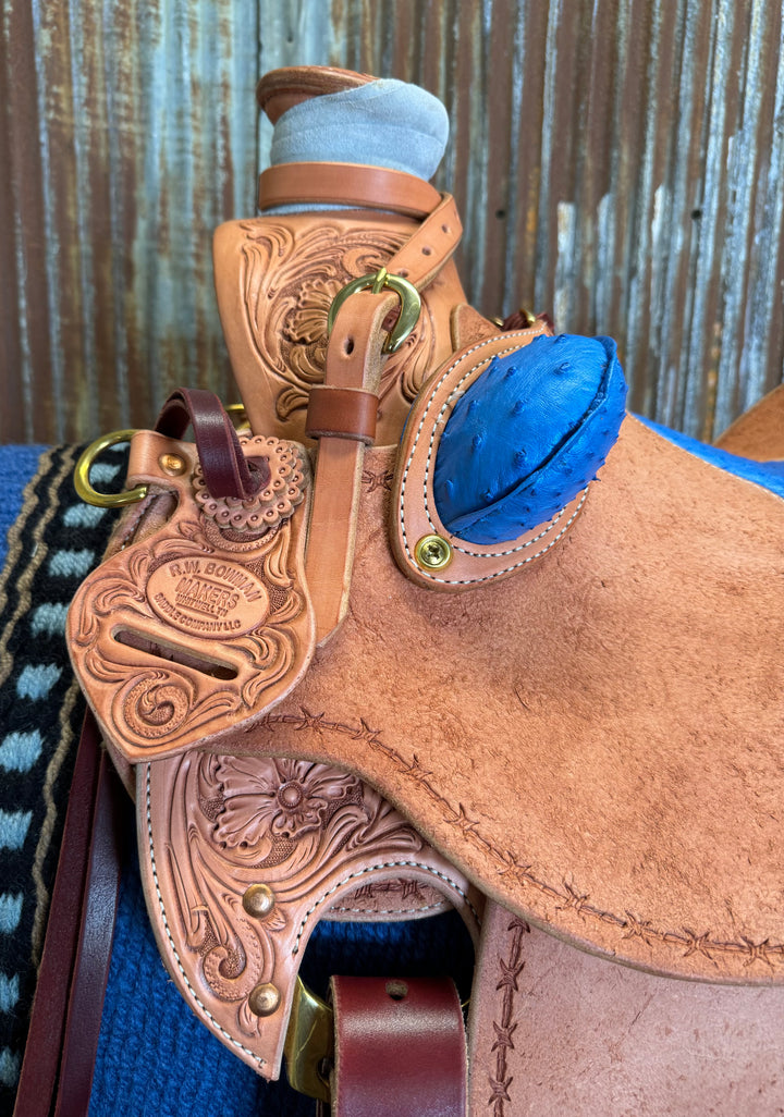 RW Bowman Genuine Blue Ostrich Custom Wade