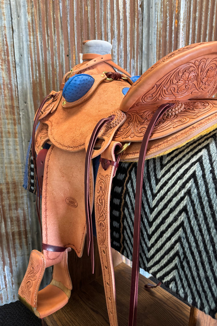 RW Bowman Genuine Blue Ostrich Custom Wade