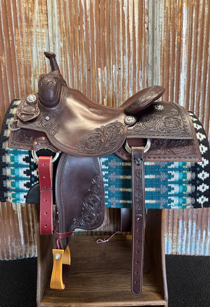 RW Bowman Custom Black Buckstitch Ranch Cutter