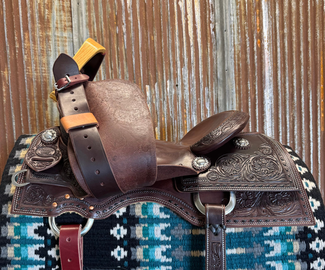 RW Bowman Custom Black Buckstitch Ranch Cutter