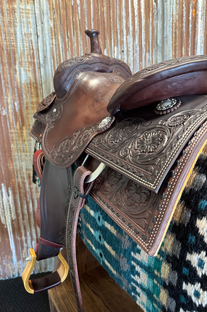 RW Bowman Custom Black Buckstitch Ranch Cutter