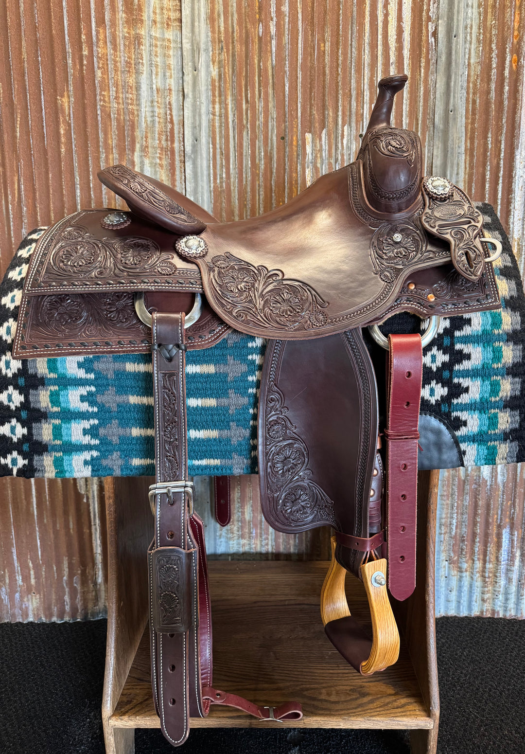 RW Bowman Custom Black Buckstitch Ranch Cutter