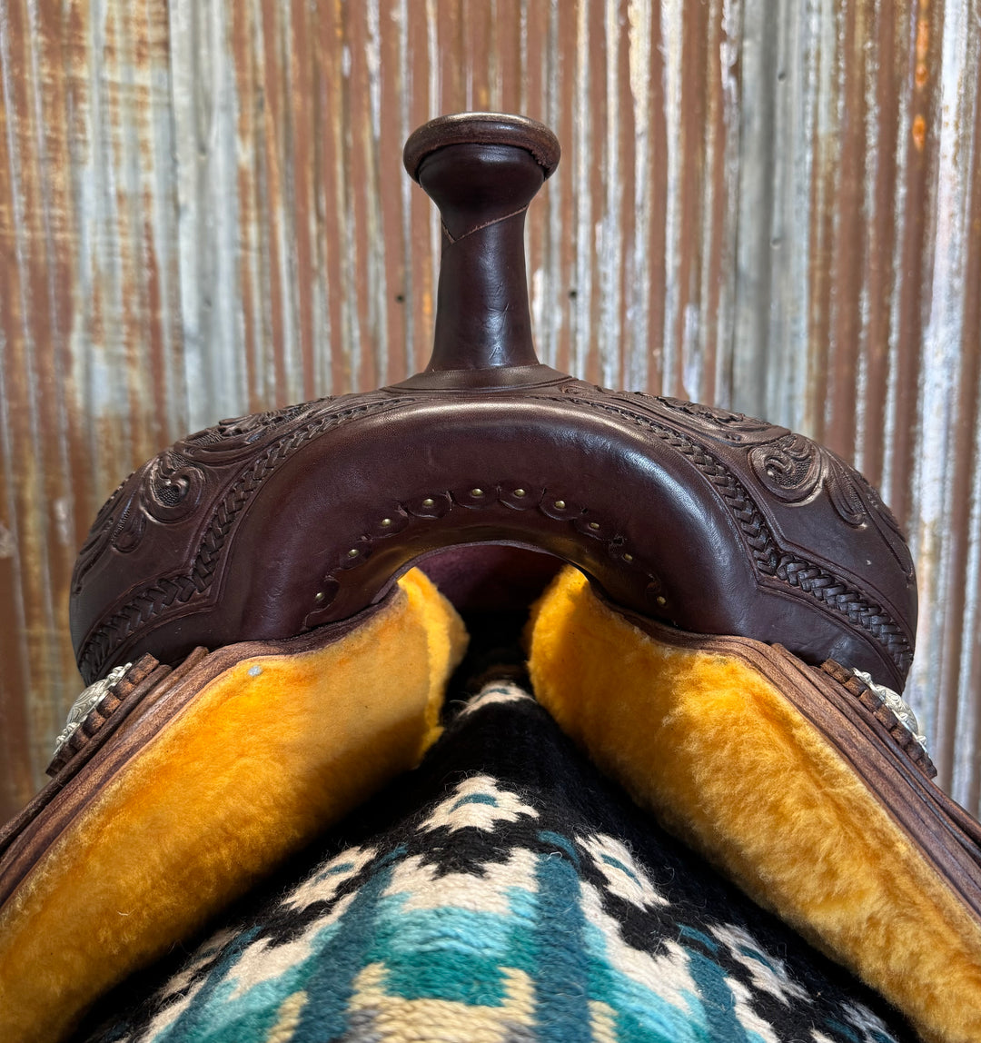 RW Bowman Custom Black Buckstitch Ranch Cutter