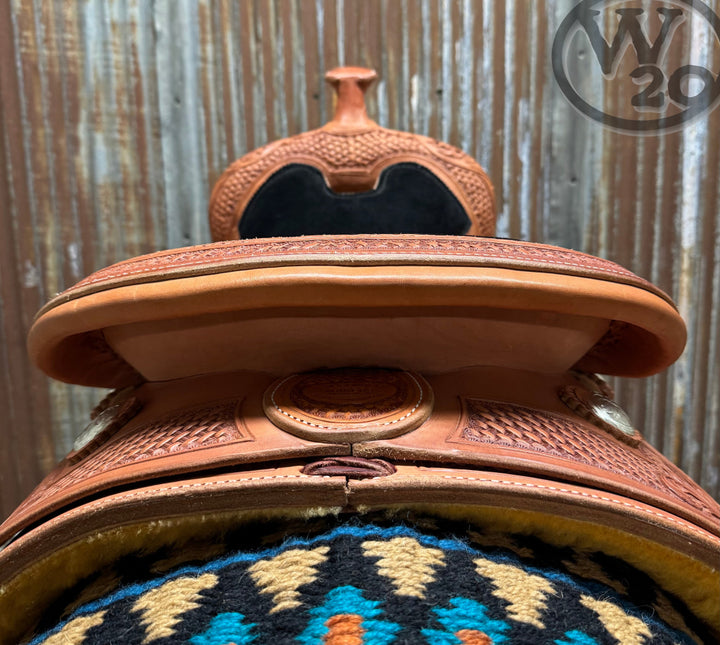 RW Bowman Custom Golden Oiled Reining Saddle Western Saddle