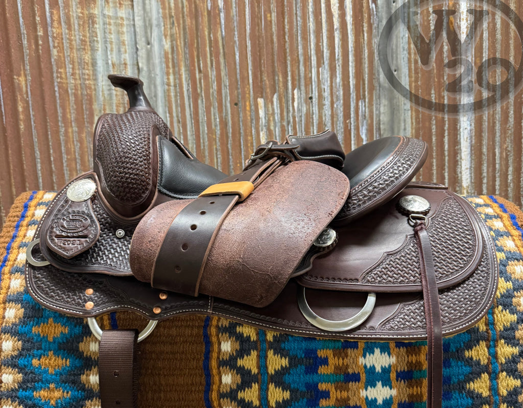 West 20 Custom Dark Heavy Oiled Classic Reiner by RW Bowman Western Saddle