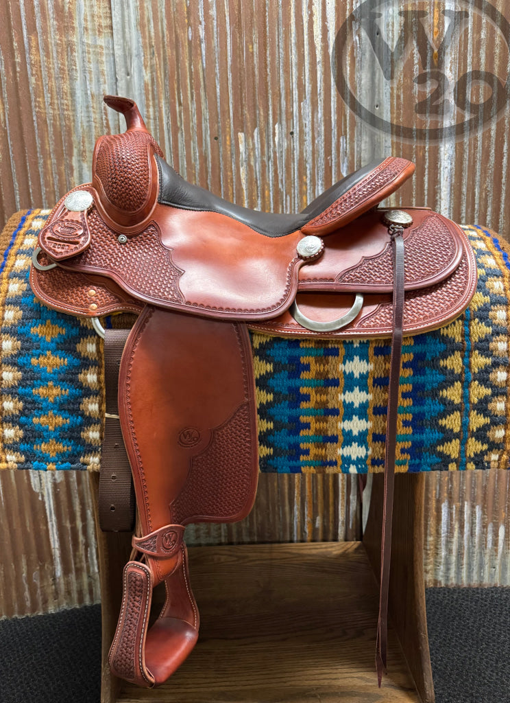 West 20 Custom Chestnut Heavy Oiled Classic Reiner by RW Bowman Western Saddle