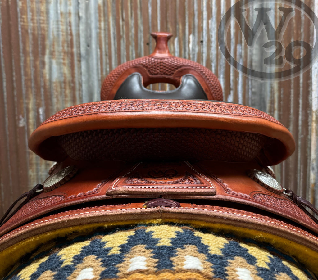 West 20 Custom Chestnut Heavy Oiled Classic Reiner by RW Bowman Western Saddle