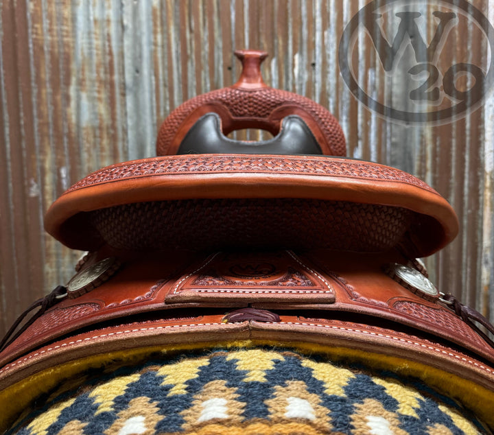 West 20 Custom Chestnut Heavy Oiled Classic Reiner by RW Bowman Western Saddle