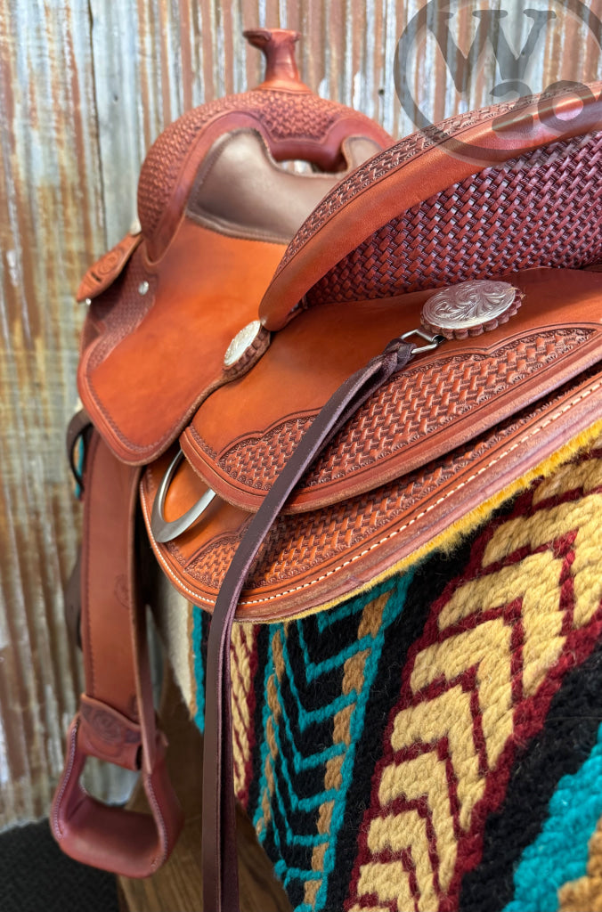 West 20 Custom Chestnut Round Skirt Reiner by RW Bowman Western Saddle