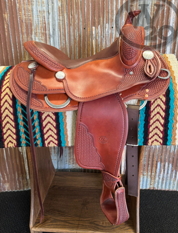West 20 Custom Chestnut Round Skirt Reiner by RW Bowman Western Saddle