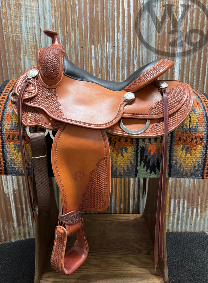West 20 Custom Chestnut Round Skirt Trail Saddle by RW Bowman Western Saddle