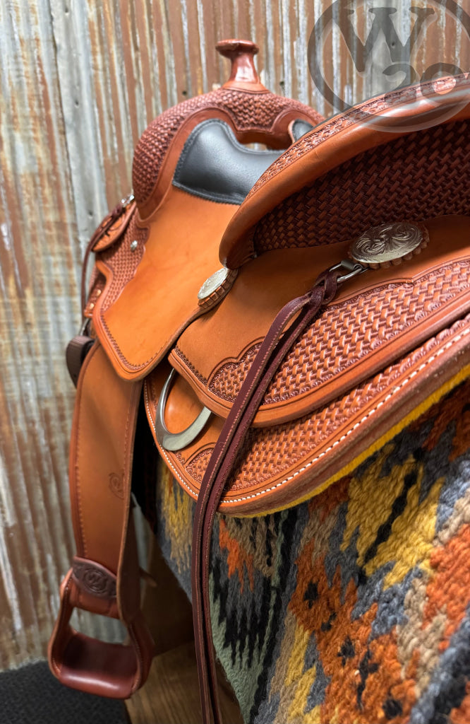West 20 Custom Chestnut Round Skirt Trail Saddle by RW Bowman Western Saddle
