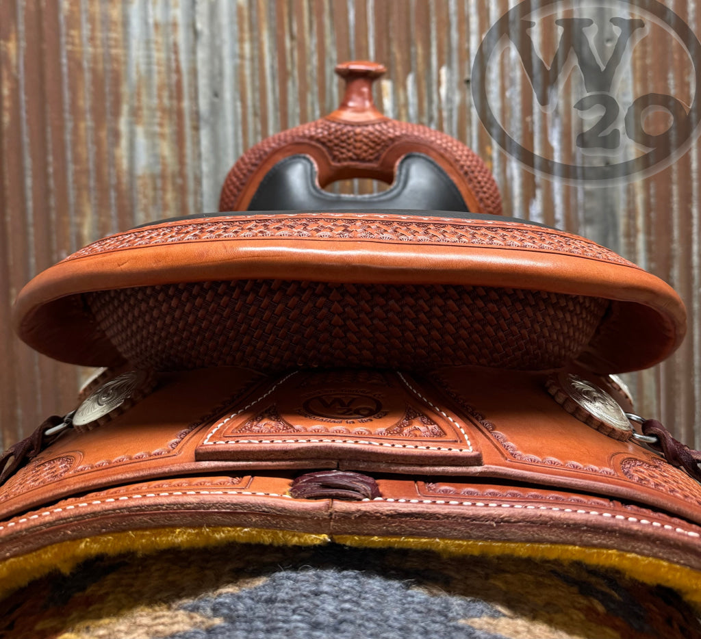 West 20 Custom Chestnut Round Skirt Trail Saddle by RW Bowman Western Saddle