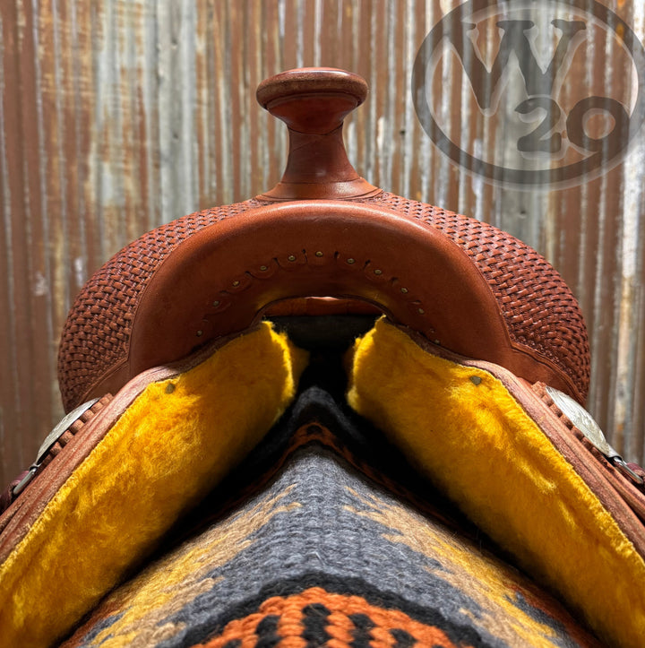 West 20 Custom Chestnut Round Skirt Trail Saddle by RW Bowman Western Saddle