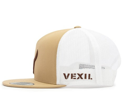 Vexil Brown Icon Khaki and White Ball Cap - West 20 Saddle Co.