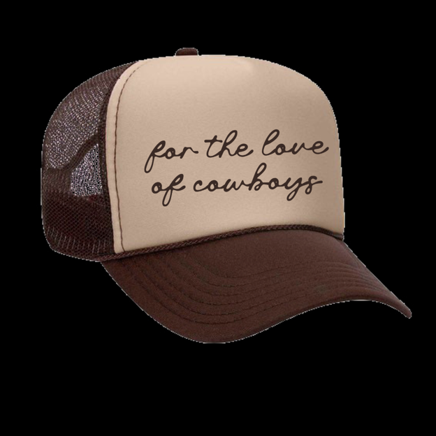 Rodeo Hippie Brown and Tan For the Love of Cowboys Trucker Hat