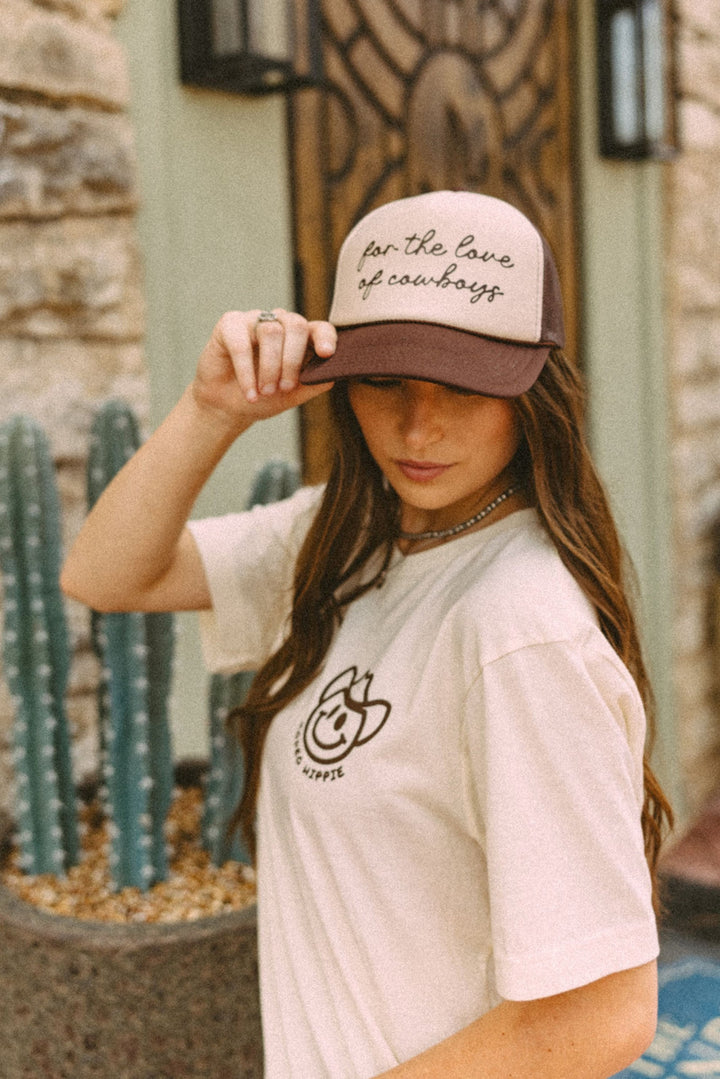 Rodeo Hippie Brown and Tan For the Love of Cowboys Trucker Hat
