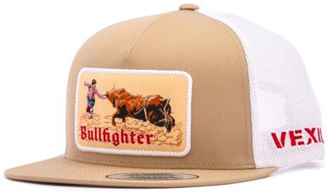 Vexil Bullfighter Logo Khaki and White Ball Cap - West 20 Saddle Co.