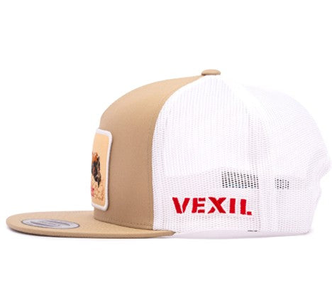 Vexil Bullfighter Logo Khaki and White Ball Cap - West 20 Saddle Co.