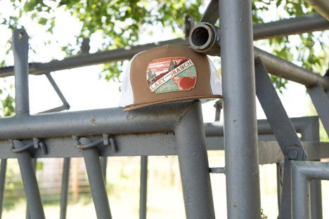 Lazy J Ranch Coyote Brown & White Desert Show Time Classic Rope Trucker Hat