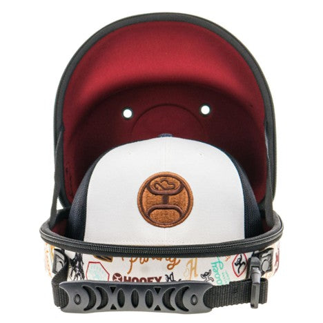 Hooey Cream and Burgundy Rodeo Print Cap Carrier