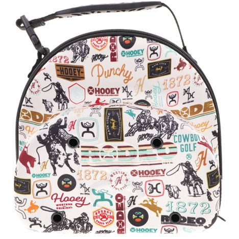 Hooey Cream and Burgundy Rodeo Print Cap Carrier