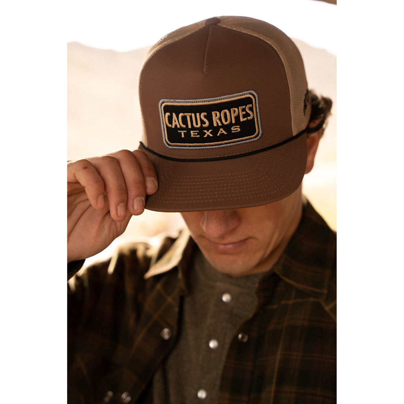 Hooey Brown and Tan Cactus Ropes Hat