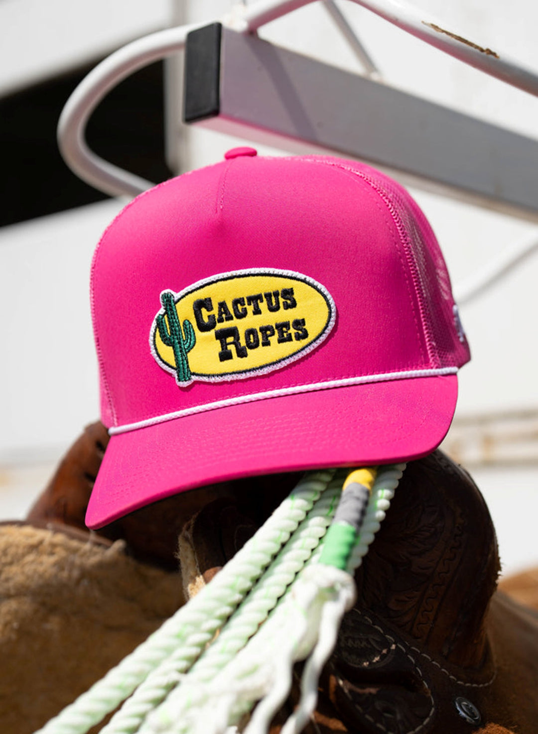 Hooey Pink Cactus Ropes Hat with Oval Patch