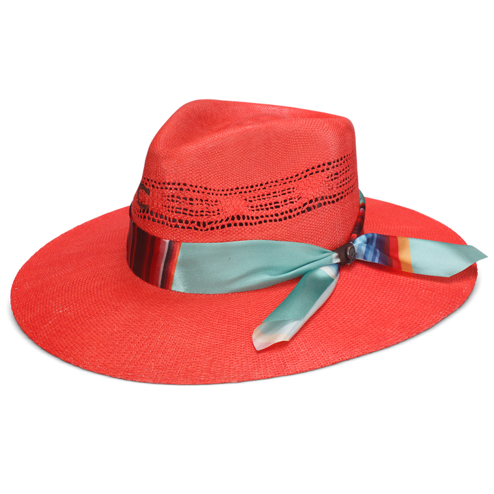 Charlie 1 Horse Coral Summer Serape Straw Hat
