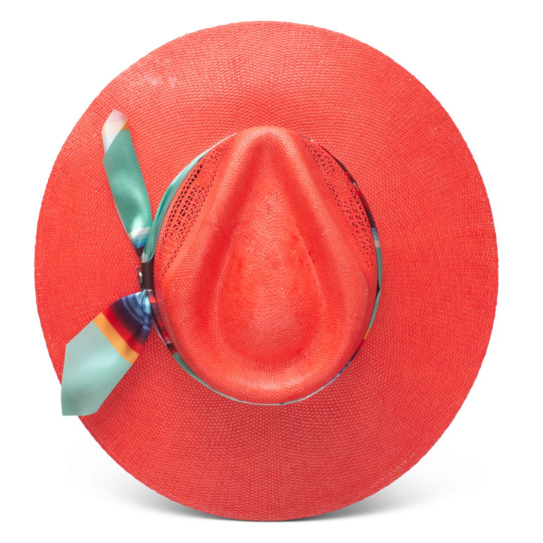 Charlie 1 Horse Coral Summer Serape Straw Hat