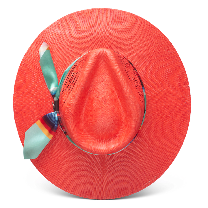 Charlie 1 Horse Coral Summer Serape Straw Hat