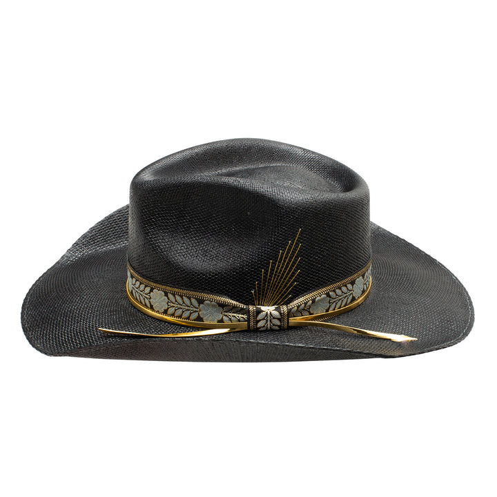 Charlie 1 Horse Black Wildflower Straw Hat