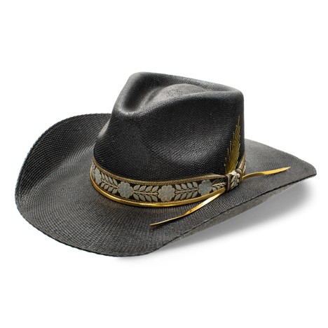 Charlie 1 Horse Black Wildflower Straw Hat