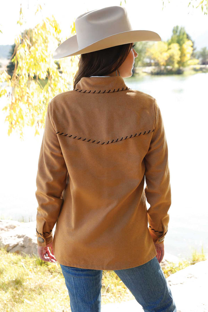 Cruel Women's Brown Whipstitched Shirt Jacket